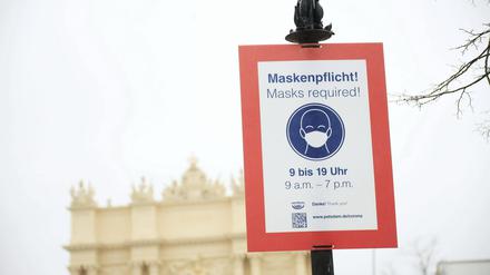 In weiten Teilen der Potsdamer Innenstadt gilt eine Maskenpflicht