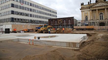 Das Fundament für den Wiederaufbau des Turms der Garnisonkirche in Potsdam ist seit November 2018 fertig.