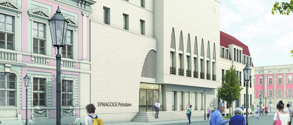 Der Neubau-Entwurf von Haberland Architekten für die Potsdamer Synagoge.