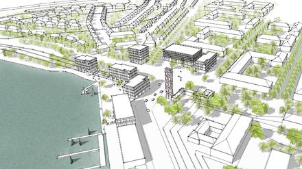 Pläne für den neuen Potsdamer Stadtteil Krampnitz. Über 3000 Arbeitsplätze sollen entstehen.