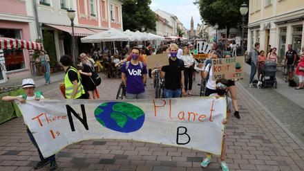Im Juli fand die erste "Fridays-for-future"-Demo in Potsdam nach den Demonstrationseinschränkungen durch Corona statt.