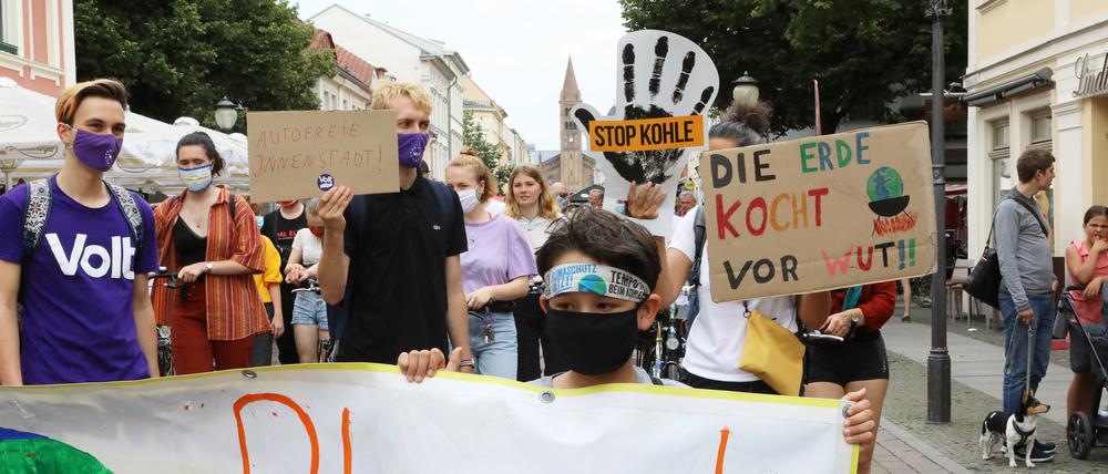 Im Juli hatte die erste Klimademo in Potsdam seit Beginn der Coronapandemie stattgefunden, mit nur rund 30 Teilnehmern.