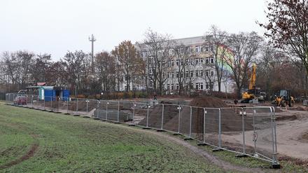Die Baustelle für das geplante Flüchtlingsheim an der Ketziner Straße in Fahrland.