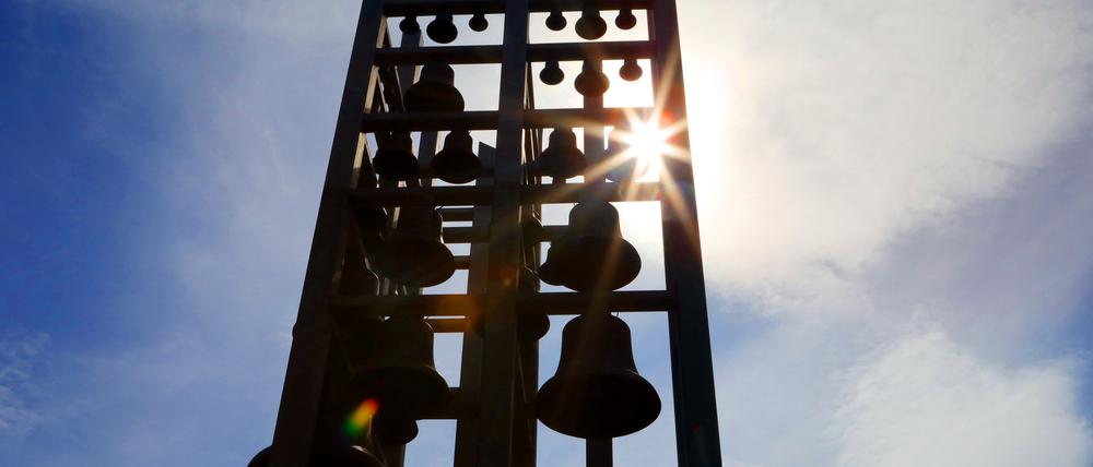 Das Glockenspiel der ehemaligen Garnisonkirche auf der Plantage in Potsdam.