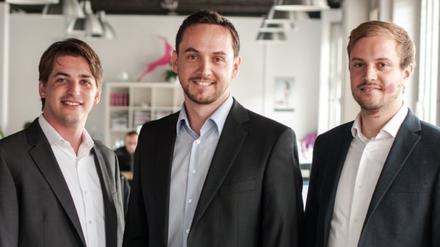 Die Gründer des Potsdamer Start-ups Signavio (v.l.): Nicolas Peters, Willi Tscheschner, Gero Decker.