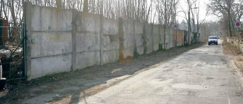 Abriss und Wiederaufbau. Für die Sanierung der Bertinistraße sollen die Mauerreste abgetragen und zwischengelagert werden. Wenn ein Ort des Gedenkens gefunden ist, sollen auch Teile der Mauer dort wiederaufgebaut werden.