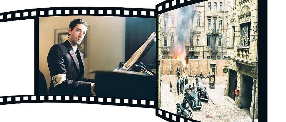 Aller Wahrscheinlichkeit zum Trotz. Der jüdische Pianist Wladyslaw Szpilman, dargestellt von Adrien Brody, überlebt in Warschau den Zweiten Weltkrieg. Auch die Szenen im Ghetto, der Aufstand im April 1943, wurden in der Kulissenstraße „Berliner Straße“ in Babelsberg gedreht. Der polnische Regisseur Roman Polanski war später erleichtert, diese Aufnahmen nicht in Polen gedreht zu haben.