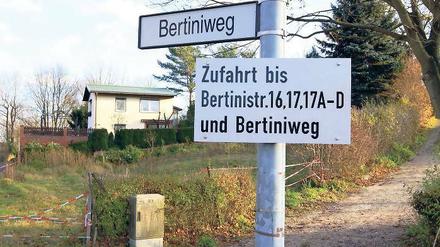 Gute Adresse, teures Bauland: Für bis zu 450 Euro pro Quadratmeter werden für Grundstücke am Bertiniweg gefordert.