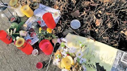 Zeichen des Gedenkens. Mit Kerzen und Blumen haben Potsdamer den Ort markiert, an dem am 23. Dezember ein toter Säugling gefunden wurde. „Warum“ steht auf einem gelben Zettel. Von den Eltern des Kindes fehlt bislang jede Spur. Die Staatsanwaltschaft ermittelt wegen Mordes gegen Unbekannt.
