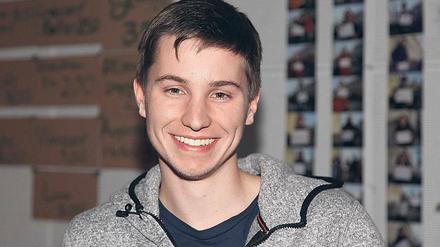 Kunst auf Probe. Der 22-jährige Connor Bergh studiert in seiner Heimatstadt Sioux Falls Kunst und Deutsch. Derzeit ist er Praktikant im Kreativhaus Rechenzentrum.