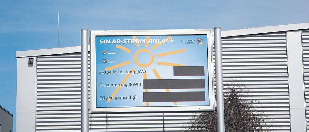 Geht doch. Die defekte Anzeige der Solaranlage in der Wetzlarer Straße.