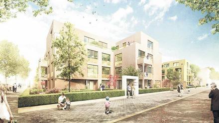 Baustart 2020. So sollen die freifinanzierten Wohnbauten der Instone Real Estate Development an der Georg-Hermann-Allee aussehen.