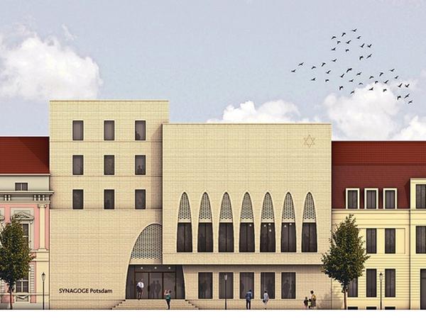 Der Entwurf für die Potsdamer Synagoge des Berliner Architekten Jost Haberland.