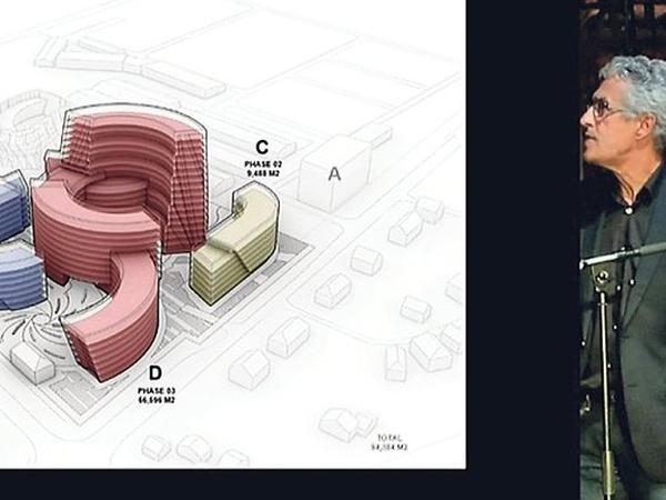 Architekt Daniel Libeskind seine Pläne persönlich vor.