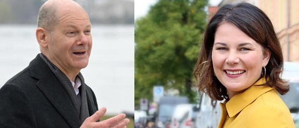 Kanzlerkandidaten 2021 Olaf Scholz (SPD) und Annalena Baerbock (Grüne)