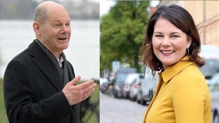 Kanzlerkandidaten im Potsdamer Wahlkreis:  Olaf Scholz (SPD) und Annalena Baerbock (Grüne)