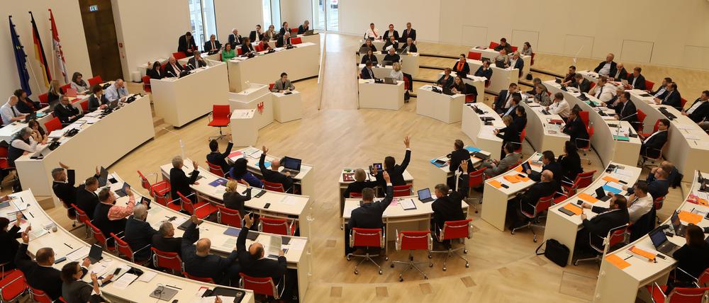 Der Plenarsaal im Brandenburger Landtag.
