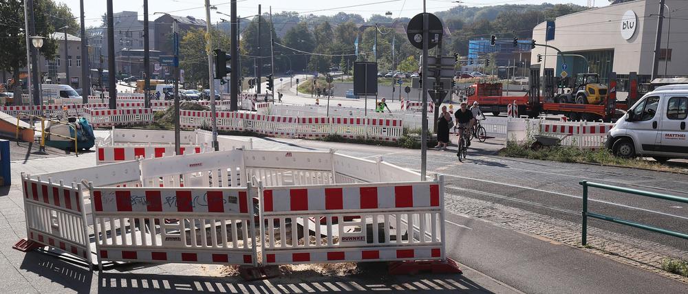Bauarbeiten am Leipziger Dreieck - diese Woche mit Auswirkungen auf den Straßen- und Schienenverkehr.