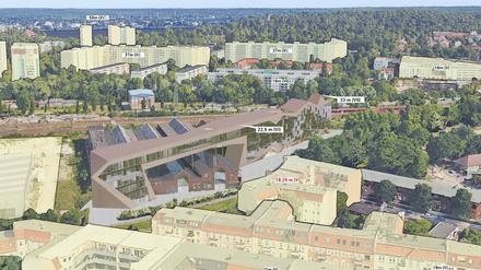 Luftbild-Visualisierungen für das "The RAW Potsdam". So soll das Projekt nach neuen Plänen aber wohl doch nicht aussehen.