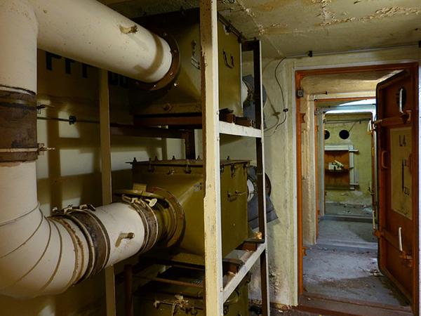 Belüftungsanlage im Stasi-Bunker in Bornim. Der Schutzraum wurde als Ausweichführungsstelle bezeichnet.