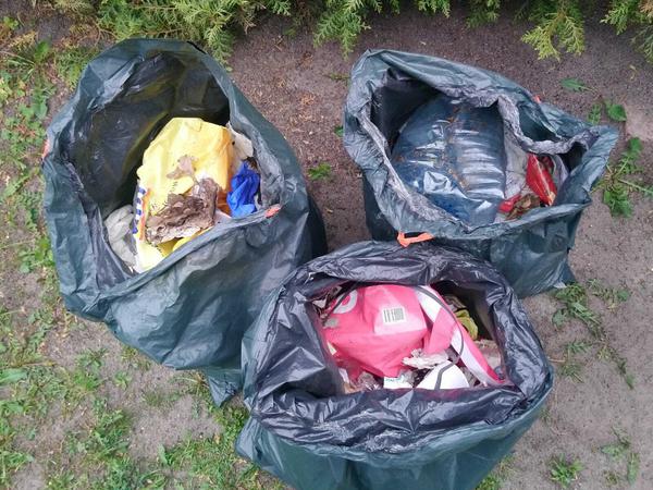 Immer wieder Plastik: Andrea Lütkewitz sammelte Müll in ihrer Nachbarschaft auf. 