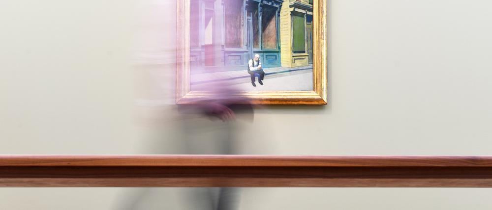 In der neuen Ausstellung im Museum Barberini Potsdam sind Werke von nordamerikanischen Künstlern zu sehen, wie "Sonntag" von Edward Hopper.