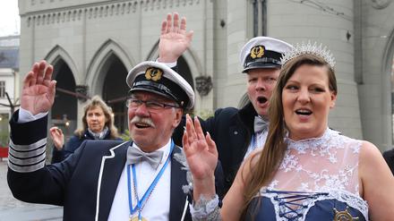 Am 11. November läuteten Narrenschiff-Präsident Heinz Kraft und Prinzessin Mandy I. die fünfte Jahreszeit in Potsdam ein.