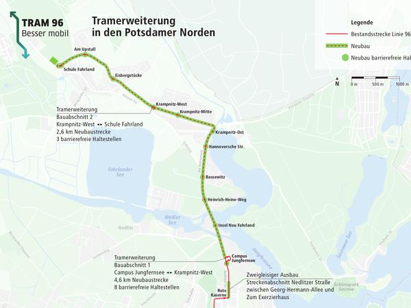 So plant der ViP die Verlängerung der Tramtrasse in den Potsdamer Norden (Stand 03.12.2019).