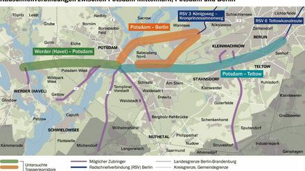 Rund um Potsdam sollen drei Radschnellwege entstehen.