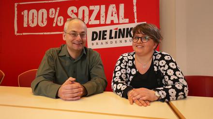 Die Kreisvorsitzenden der Partei Die Linke, Stefan Wollenberg, Kati Biesecke.