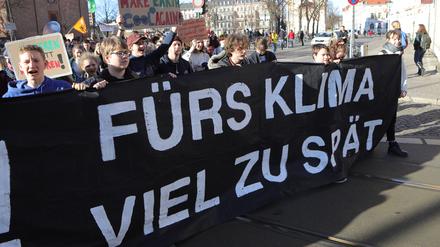 Hunderte Potsdamer Schüler demonstrierten im Februar für mehr Klimaschutz.