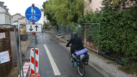 Die Leipziger Straße wird für Radfahrer ab Dienstag gesperrt - sie müssen schieben