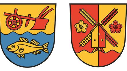 Entwürfe für das Fahrländer Wappen.