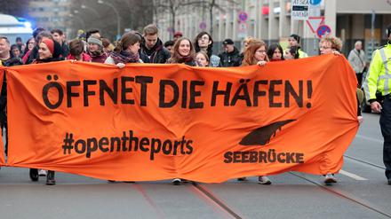 Die Demonstration lief auch durch die Charlottenstraße.
