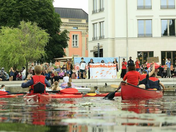 Unteilbar-Demonstration gegen Rassismus in Potsdam.