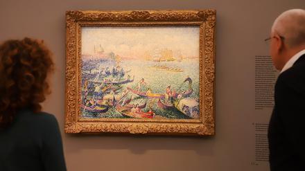Um das Gemälde "Regatten in Venedig", das derzeit im Museum Barberini in Potsdam zu sehen ist, gibt es Streit.