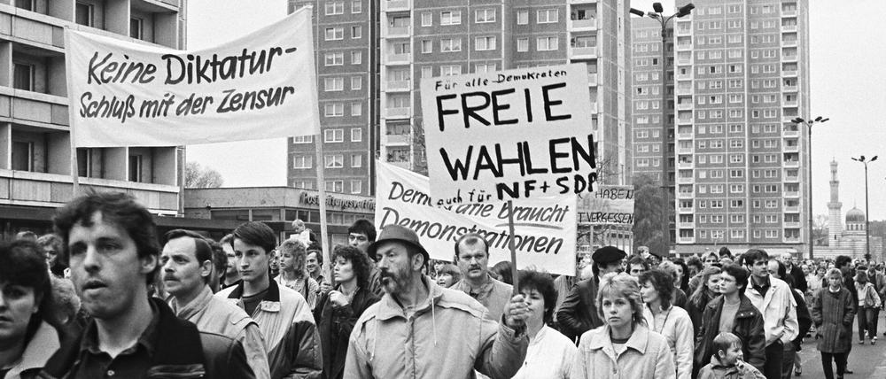 Protestzug am 4. November 1989 in Potsdam.