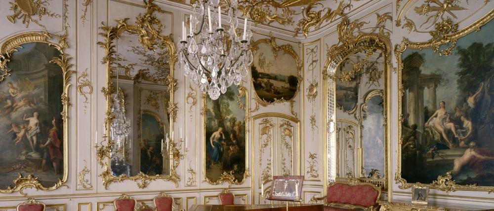 Blick in das Konzertzimmer in Sanssouci. Das Schloss lässt sich weiter erkunden - virtuell.
