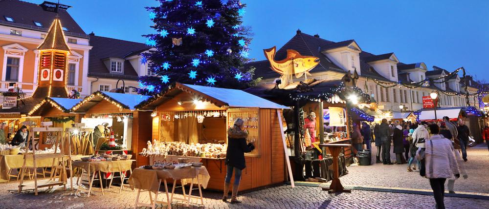 Der Potsdamer Weihnachtsmarkt "Blauer Lichterglanz", hier bei der Eröffnung 2019.
