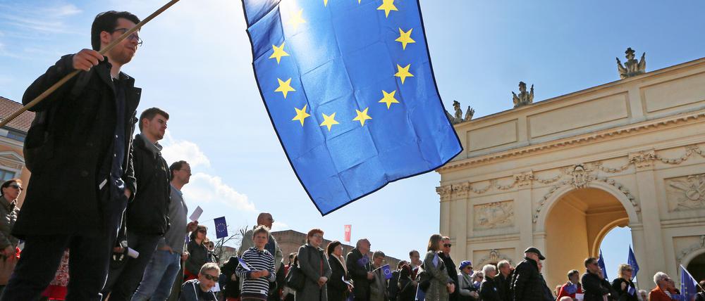 Am 26. März waren es wieder 300 Pro-Europa-Teilnehmer in Potsdam.