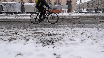 Radfahren in Potsdam im Winter – nicht immer ein Vergnügen.