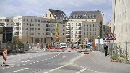 Es wird weiter gebaut am Leipziger Dreieck: Die Speicherstadt ist in dieser Woche nur von Süden her erreichbar. 