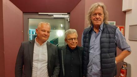 Stararchitekt Daniel Libeskind (M.) mit Investor Jan Kretzschmar (l.) und Filmpark-Chef Friedhelm Schatz.
