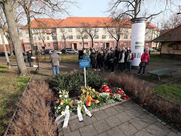Gedenkveranstaltung am 27. Januar 2020 auf dem Willi-Frohwein-Platz.