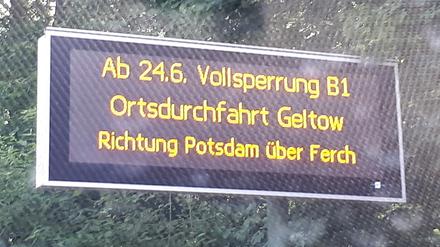 Ab dem 24. Juni 2019: Vollsperrung der B1. Die Ortsdurchfahrt Geltow ist nicht möglich. Eine Umleitung ist eingerichtet.