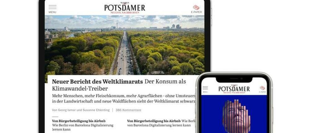 Potsdamer Neueste Nachrichten digital in der App für Smartphone und Tablet.