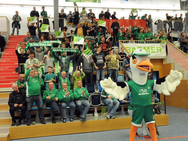 Der Fanblock des Finalisten Grün-Weiß Golm sorgte für beste Stimmung in der Arena. 