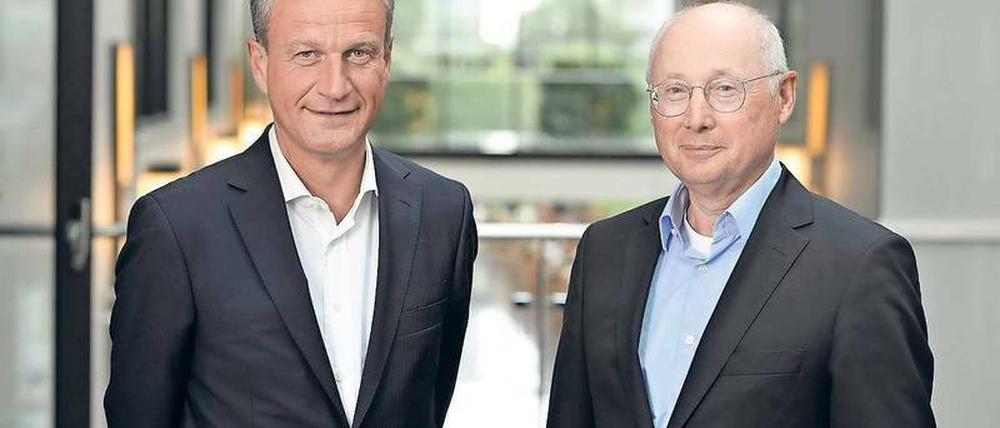 Erst an Springer verkauft, nun zu „Welt“ umbenannt. Torsten Rossmann (links) und Stefan Aust hatten den Sender N24 einst von ProSiebenSat1 übernommen.