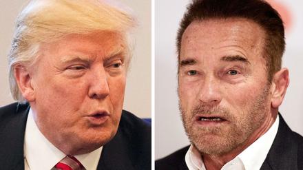 US-Präsident Donald Trump (links) fetzt sich auf Twitter mit dem Schauspieler und kalifornischen Ex-Gouverneur Arnold Schwarzenegger.