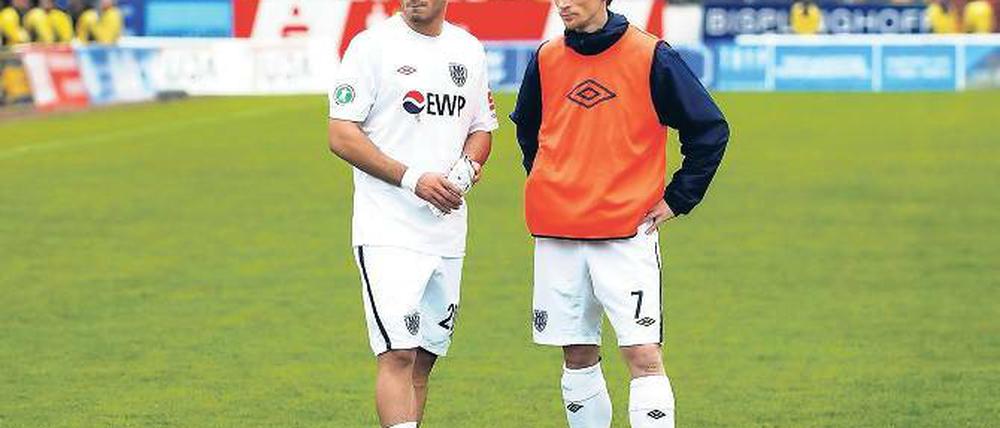 Abwarten. Ob Süleyman Koc (links) und Matthias Rudolph auch in der Regionalliga für den SV Babelsberg 03 spielen werden, wird sich erst in den kommenden Wochen entscheiden.